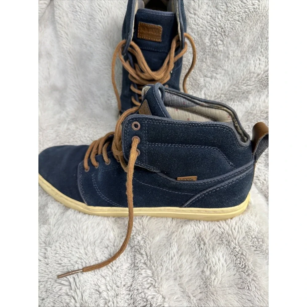Vans Blue Suede High Top Skate Shoes OTW Collection Men's 11.5 Quilted Interior